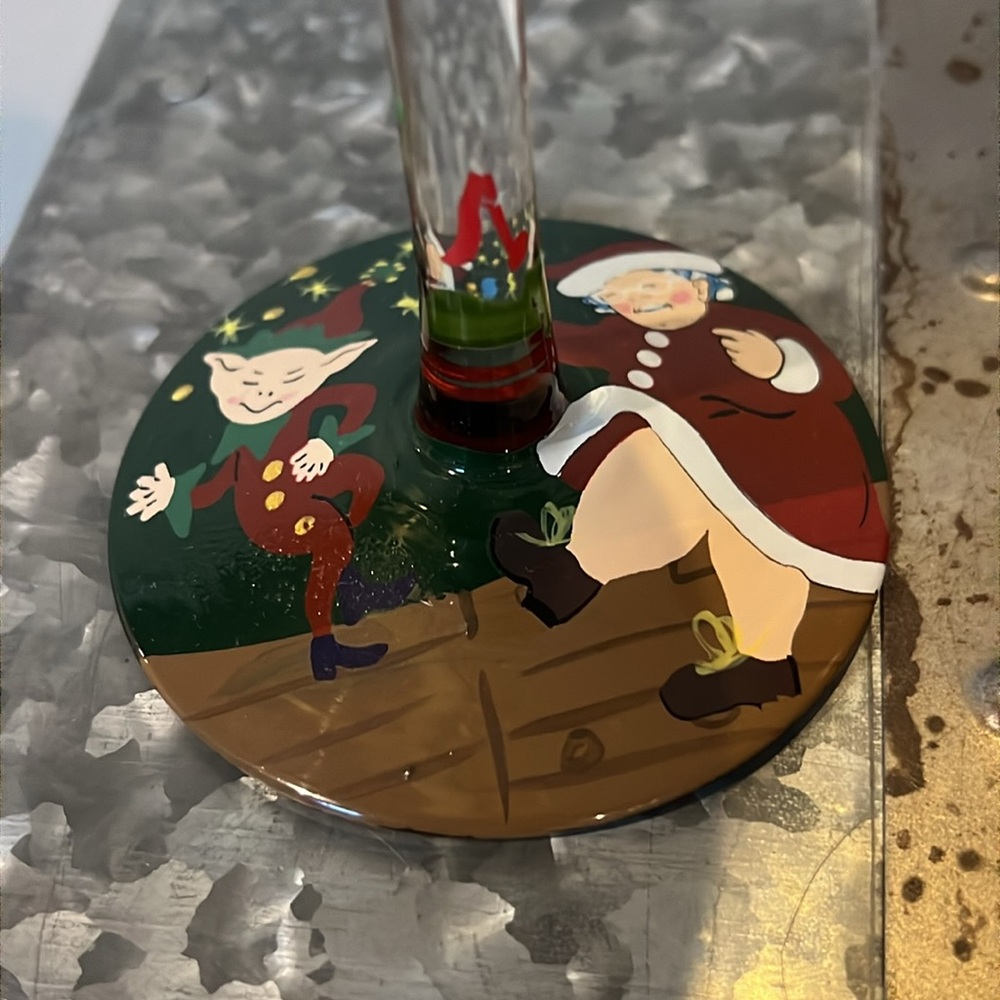 Lolita Rocking Around The Tree Collectible Wine Glass Hand Painted RARE - Picture 6 of 9